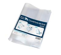 Raylu Paper - Couverture Ajustable Transparente Adhésive pour Livres avec Bande Adhésive, Lot de 5 Protège-Cahier Autocollants de 130 Microns, Installation Rapide (21,6 x 39 cm)