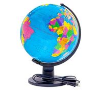 RAYLU PAPER - Globe terrestre illuminé et pivotant, cartographie et méridien Cadran du monde en espagnol, couleur bleu (25 cm)