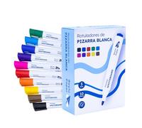 Raylu Paper Lot de 10 Feutres Effaçables Assortis pour Tableau Blanc, Pointe Ronde 3 mm, Effaçage à Sec, Non Toxiques, pour Tableau Blanc et Tableau Magnétique (Assortis, 10 unités)