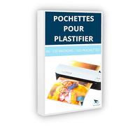 Raylu Paper - Lot de 100 Pochettes de Plastification Transparentes à Finition Brillante, Feuilles pour Plastifieuse Imperméables aux Bords Arrondis (125 Microns, A6)