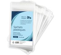 Raylu Paper - Lot De 100 Sachets Plastiques Transparents Avec Fermeture Auto-Adhésive, Sacs En Plastique Pour Nourriture Ou Autre Objet Et Cadeaux De Fêtes De Mariage Ou Communions (4 X 6 Cm)
