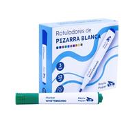 Raylu Paper Lot de 12 Feutres Effaçables Vert pour Tableau Blanc, Pointe Ronde 3 mm, Effaçage à Sec, Non Toxiques, pour Tableau Blanc et Tableau Magnétique (Vert, 12 unités)