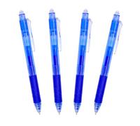 RAYLU PAPER - Lot de 3 Stylos Effaçables Rechargeables avec Encre Gel, Couleur Bleue, 4 Stylos Billes Effaçables avec Gomme, Trait de 0,7 mm (4 Bleus)