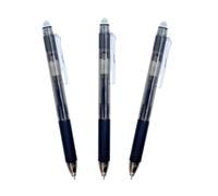 RAYLU PAPER - Lot de 3 Stylos Effaçables Rechargeables avec Encre Gel, Couleur noire, 3 Stylos Billes Effaçables avec Gomme, Trait de 0,7 mm (3 Noirs)