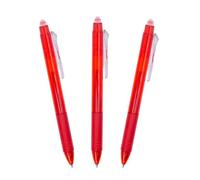 RAYLU PAPER - Lot de 3 Stylos Effaçables Rechargeables avec Encre Gel, Couleur Rouge, Stylos Billes Effaçables, Trait de 0,7 mm (3 Rouges)
