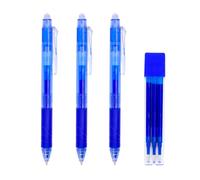 RAYLU PAPER - Lot de 3 Stylos Effaçables Rechargeables et 3 Recharges d´Encre Gel, Couleur Bleue et Trait de 0,7 mm, 3 Stylos Billes Effaçables et 3 Recharges (3 Bleus + 3 Recharges)