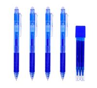 RAYLU PAPER - Lot de 4 Stylos Effaçables et 3 Recharges d´Encre Gel, Stylos Billes de Couleur Bleue, 3 Recharges Bleues, Trait de 0,7 mm (4 Bleus+ 3 Recharges)