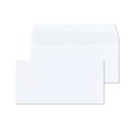 RAYLU PAPER - Lot de 500 enveloppes blanches en papier avec fermeture auto-adhésive pour envoi de documents et lettres, facile à sceller, 90 g/m² d'épaisseur (DL)