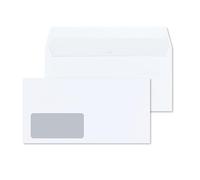 RAYLU PAPER - Lot de 500 enveloppes blanches en papier avec fermeture auto-adhésive pour envoi de documents et lettres, facile à sceller, 90 g/m² d'épaisseur (Americano, 500 pièces - Fenêtre Gauche)