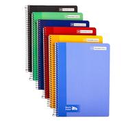 RAYLU PAPER Lot de 6 cahiers à couverture rigide avec spirale, 80 feuilles 70 g, cahiers aux couleurs vives, cahiers pour école, bureau, notes et étude (couverture 3,5 mm, A5)