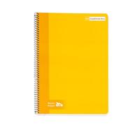 RAYLU PAPER Lot de 6 carnets A4 à spirales avec couverture rigide, 80 feuilles de 90 g, couleurs vives pour notes, études, bureau et université (jaune, Grille de 4 mm)