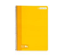 RAYLU PAPER Lot de 6 carnets A4 à spirales avec couverture rigide, 80 feuilles de 90 g, couleurs vives pour notes, études, bureau et université (jaune, Ligne de 3,5 mm)
