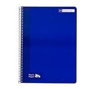 RAYLU PAPER Lot de 6 carnets A4 à spirales avec couverture rigide, 80 feuilles de 90 g, couleurs vives pour notes, études, bureau et université (bleu foncé, Ligne de 3,5 mm)