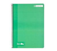 RAYLU PAPER Lot de 6 carnets A4 à spirales avec couverture rigide, 80 feuilles de 90 g, couleurs vives pour notes, études, bureau et université (vert, Ligne de 3,5 mm)