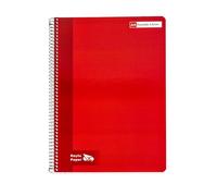 RAYLU PAPER Lot de 6 carnets A4 à spirales avec couverture rigide, 80 feuilles de 90 g, couleurs vives pour notes, études, bureau et université (rouge, Ligne de 3,5 mm)