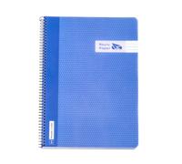 RAYLU PAPER Lot de cahiers A4 avec spirale et couverture en polypropylène résistant, 80 feuilles 90 g, carnet de couleurs vives pour notes, étude, bureau et université (bleu clair, horizontal)