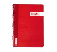 RAYLU PAPER Lot de cahiers A4 avec spirale et couverture en polypropylène résistant, 80 feuilles 90 g, carnet de couleurs vives pour notes, étude, bureau et université (rouge, horizontal)