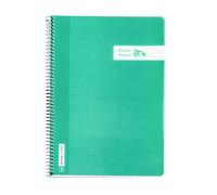 RAYLU PAPER Lot de cahiers A4 avec spirale et couverture en polypropylène résistant, 80 feuilles 90 g, carnet de couleurs vives pour notes, étude, bureau et université (vert, horizontal)