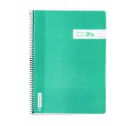 RAYLU PAPER Lot de cahiers A4 avec spirale et couverture en polypropylène résistant, 80 feuilles 90 g, carnet de couleurs vives pour notes, étude, bureau et université (vert, règle 3,5 mm)