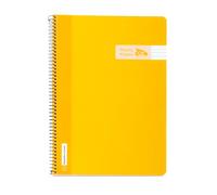 RAYLU PAPER Lot de cahiers A4 avec spirale et couverture en polypropylène résistant, 80 feuilles 90 g, carnet de couleurs vives pour notes, étude, bureau et université (jaune, horizontal)