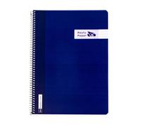 RAYLU PAPER Lot de cahiers A4 avec spirale et couverture en polypropylène résistant, 80 feuilles 90 g, carnet de couleurs vives pour notes, étude, bureau et université (bleu foncé, horizontal)