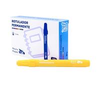 Raylu Paper Marqueur Permanent 2 mm, Feutre Indélébile Résistant à l’Eau, Séchage Rapide et Longue Durée pour Papier, Plastique, Métal et Textile (Jaune, 12 pcs)