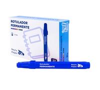 Raylu Paper Marqueur Permanent 2 mm, Feutre Indélébile Résistant à l’Eau, Séchage Rapide et Longue Durée pour Papier, Plastique, Métal et Textile (12, bleu)