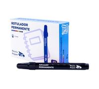 Raylu Paper Marqueur Permanent 2 mm, Feutre Indélébile Résistant à l’Eau, Séchage Rapide et Longue Durée pour Papier, Plastique, Métal et Textile (12, noir)