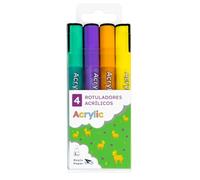 Raylu Paper Marqueurs Acryliques Couleurs Néon, Marqueur Peinture Acrylique Multi-surface Pointe Ronde 2 mm, Haute Pigmentation, Encre Opaque à Base d’Eau et Séchage Rapide (Néon, 10 pcs)