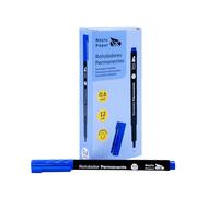 Raylu Paper Marqueurs permanents à pointe fine 0,6 mm, marqueur permanent bleu à séchage rapide, résistant à l'eau et à la décoloration, pour bureau, école et usage professionnel (bleu, 0,6 mm)
