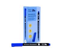 Raylu Paper Marqueurs Permanents à Pointe Fine 1mm, Marqueur Permanent Bleu à Séchage Rapide, Résistant à l'Eau et à la Décoloration, pour Bureau et École (Bleu, 1 mm)