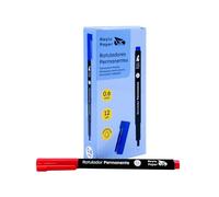 Raylu Paper Marqueurs Permanents à PointeFine 0,6mm, Marqueur Permanent Rouge à Séchage Rapide, Résistant à l'Eau et à la Décoloration, pour Bureau et École (Rouge, 0,6mm)