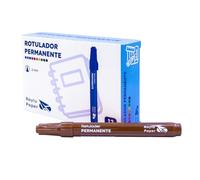 RAYLU PAPER Marqueurs permanents avec pointe de 2 mm, marqueur permanent résistant à l'eau et à la décoloration à séchage rapide, idéal pour papier, carton, plastique, métal et tissu (12, marron)