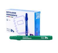 RAYLU PAPER Marqueurs permanents avec pointe de 2 mm, marqueur permanent résistant à l'eau et à la décoloration à séchage rapide, idéal pour papier, carton, plastique, métal et tissu (12, vert)