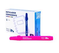 RAYLU PAPER Marqueurs permanents avec pointe de 2 mm, marqueur permanent résistant à l'eau et à la décoloration à séchage rapide, idéal pour papier, carton, plastique, métal et tissu (12, rose)