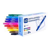 RAYLU PAPER Marqueurs permanents avec pointe de 2 mm, marqueur permanent résistant à l'eau et à la décoloration à séchage rapide, idéal pour papier, carton, plastique, métal et tissu (10, assortis)