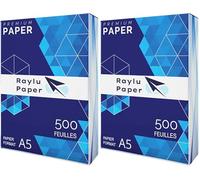 Raylu Paper - Papier A5 Multiusage Premium 500 Feuilles 80g pour Imprimantes Laser, Jet d'Encre et Photocopieurs, pour Bureau et Maison (A5, 500 feuilles) (Lot de 2)