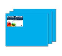 Raylu Paper - Papier Cartonné 50 x 65 cm Coloré, 25 Feuilles Cartonnées, Papier Epais de Couleur, pour l’Ecole, le Bureau, le Scrapbooking, les Activités Manuelles, 180g/m² (Bleu Maldives)