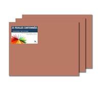 Raylu Paper - Papier Cartonné 50 x 65 cm Coloré, 25 Feuilles Cartonnées, Papier Epais de Couleur, pour l’Ecole, le Bureau, le Scrapbooking, les Activités Manuelles, 180g/m² (Marron)