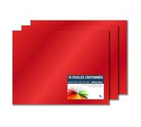 Raylu Paper - Papier Cartonné 50 x 65 cm Coloré Couleur Métallique, 10 Feuilles Cartonnées, pour l’Ecole, le Bureau, le Scrapbooking, les Activités Manuelles, 180g/m² (Rouge Métallisé)