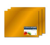 Raylu Paper - Papier Cartonné 50 x 65 cm Coloré Couleur Métallique, 10 Feuilles Cartonnées, pour l’Ecole, le Bureau, le Scrapbooking, les Activités Manuelles, 180g/m² (Or Métallisé)