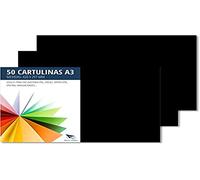Raylu Paper - Papier Cartonné A3 Coloré, 50 Feuilles Cartonnées, Papier Epais de Couleur, pour l’Ecole, le Bureau, le Scrapbooking, les Activités Manuelles, 297 x 420 mm 180g/m² (Noir)