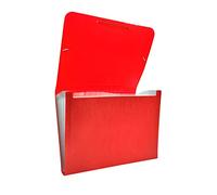 Raylu Paper - Porte Documents A4 en Accordéon pour Documents, Trieur 12 Compartiments en Plastique Opaque avec Séparateurs, Rangement Papiers, Fermeture Élastique (Rouge)