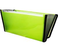 Raylu Paper - Porte Documents A4 en Accordéon pour Documents, Trieur 12 Compartiments en Plastique Translucide avec Séparateurs, Rangement Papiers, Fermeture Élastique (Vert Clair)