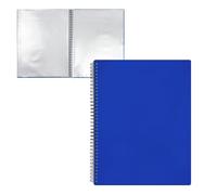 Raylu Paper - Porte-Vues à Spirales, Porte Documents avec Pochettes Transparentes A4, Protège-Document Opaque, Robuste et Coloré, pour le Bureau, l'École ou la Maison (30 Pochettes, Bleu)