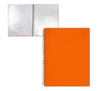 Raylu Paper - Porte-Vues à Spirales, Porte Documents avec Pochettes Transparentes A4, Protège-Document Opaque, Robuste et Coloré, pour le Bureau, l'École ou la Maison (30 Pochettes, Orange)