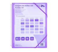 Raylu Paper - Porte Vues A4 avec Pochettes Plastiques Transparentes et Couverture Personnalisable et Fermeture Élastique, Porte Documents Souple (30 Pochettes, Violet)