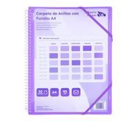 Raylu Paper - Porte Vues A4 avec Pochettes Plastiques Transparentes et Couverture Personnalisable et Fermeture Élastique, Porte Documents Souple (20 Pochettes, Violet)