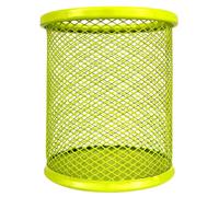 RAYLU PAPER - Pot à Crayon en Maille Métallique Ronde, Porte Crayon en Grille, Organisateur de Bureau, Surface Antidérapante, Porte Stylo Accessoire Bureau Diamètre 90 mm (Pistache)