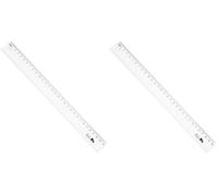 Raylu Paper - Règle Transparente Biseautée 30 cm, Règle Plate en Plastique Rigide avec Graduation en Centimètres et Millimètres, Idéale pour École, Bureau et Dessin Technique (30 cm) (Lot de 2)